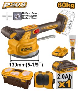 INGCO 20V TILE VIBRATION MACHINE1X2.0AH CHARGER KNEE PADS+BOX CTVLI20015 thumbnail