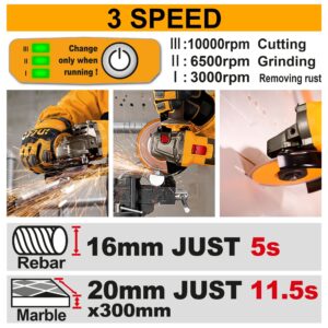 INGCO 42V BL 4" GRINDER 2X2.5AH & DISCS + CASE CAGLI4128102 thumbnail