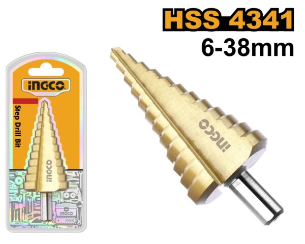 INGCO HSS STEP DRILL 6-8-11-14-17-20-23-26-29-32-35-38MM AKSDS63803