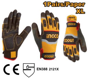 INGCO ABRASION RESISTANT MECHANIC GLOVE HGMG02 [EN388] thumbnail