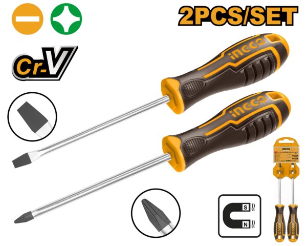 INGCO 2PCS SCREWDRIVER SET HKSD0248