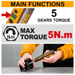 INGCO 4V LI-ION CORDLESS SCREWDRIVER W/43PCS BIT SET CSDLI04062 thumbnail