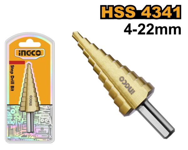 INGCO HSS STEP DRILL 4-22MM AKSDS42203
