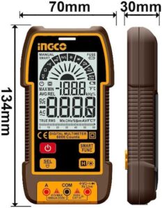 INGCO DIGITAL MULTIMETER 600V 6000 COUNT SMART DM16004 thumbnail