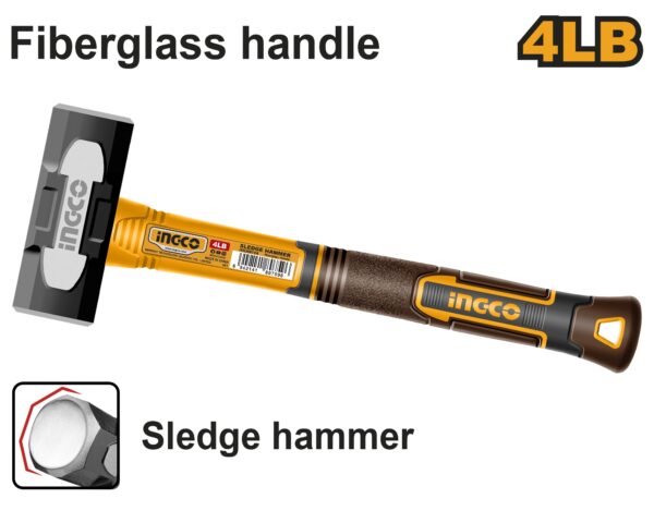 INGCO SLEDGE HAMMER FIBRE GLASS HANDLE 4LBS HSLH8104