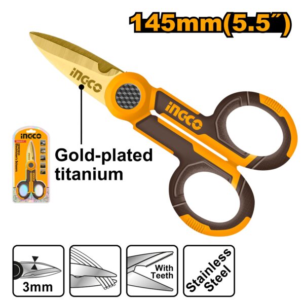 INGCO ELECTRICIAN'S SCISSOR SS BLADE 145MM HES02855