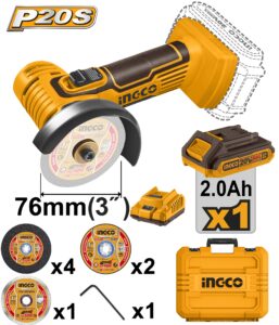 INGCO 20V LI-ION MINI CUT-OFF TOOL 76MM 1X2.0AH,CHARGER+CASE CAGLI76012 thumbnail