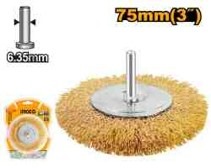 INGCO STEEL WIRE WHEEL BRUSH 75MM WITH 1/4" SHANK WB40751