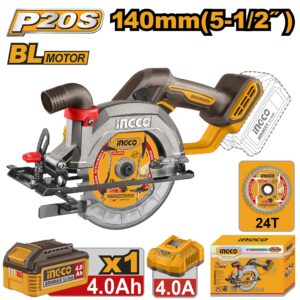 INGCO 20V LI-ION BL CIRCULAR SAW 140MM BLADE 1X4.0 + CHRG CSLI14023 thumbnail