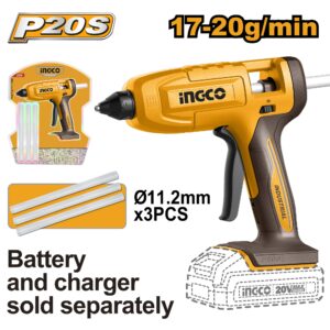 INGCO 20V LI-ION GLUE GUN W/3X11.2MM GLUE STICK CGGLI2003 (BARE UNIT) thumbnail