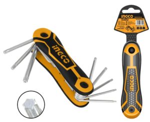 INGCO 8 PCS FOLDING TORX KEY SET T9 -T40 HHK14083 thumbnail