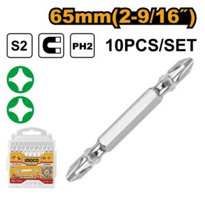INGCO 10 PCS PH 2 X 65MM DOUBLE END SCREWDRIVER BITS SDB21PH233 thumbnail